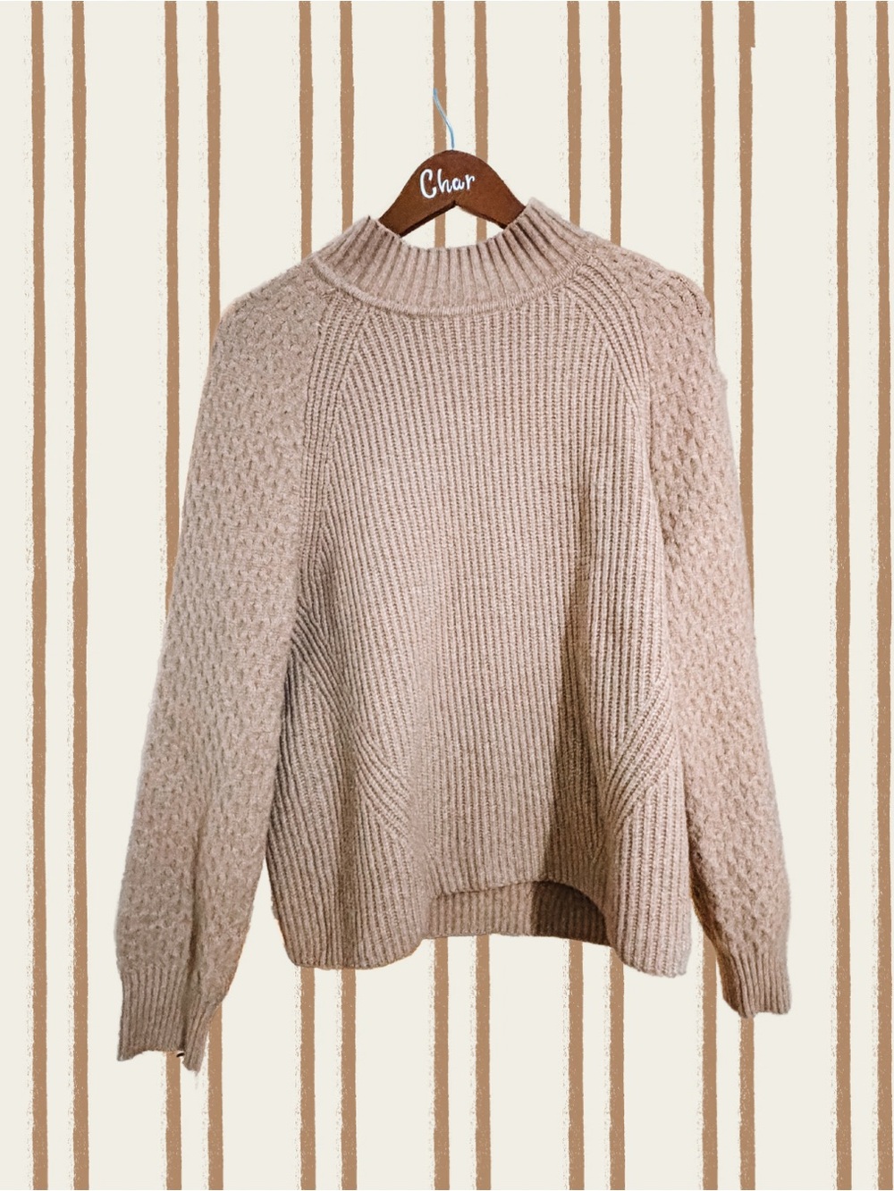 Calvin Klein Beige Cable-Knit Women's Sweater